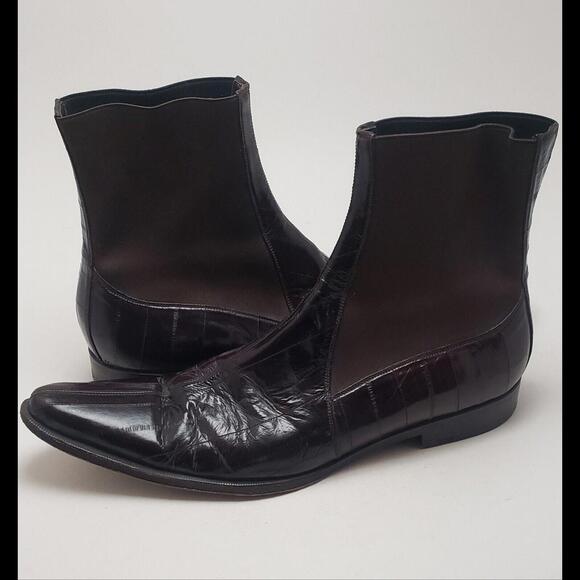 Mens DOLCE & GABBANA Eel Skin Chelsea Pull On Boots Made In Italy‎ 8069 Size 9.5